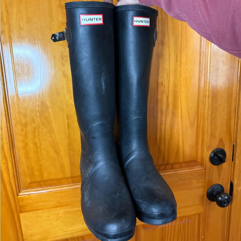 Hunter INSULATED Original Tall Rain Boots Matte Black Women’s Size 11 - Picture 4 of 8